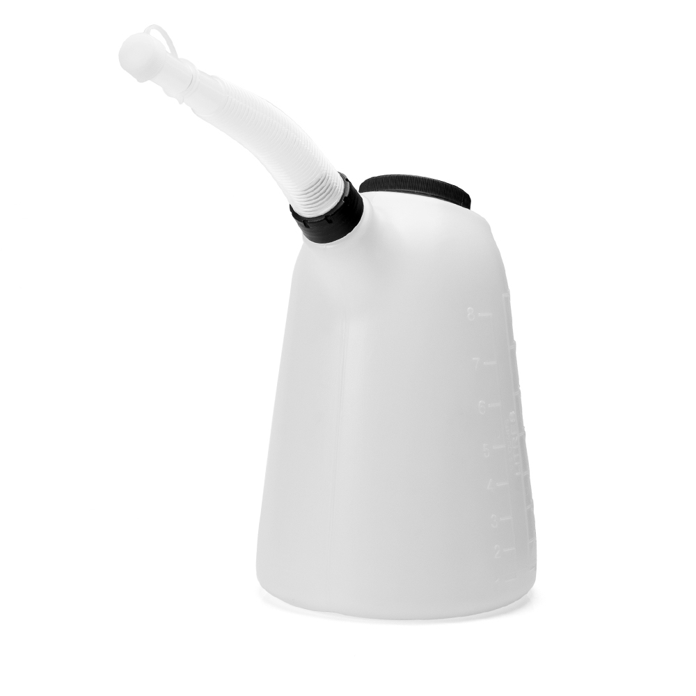 8 Litre Petrol Diesel Fuel Oil Measuring Jug Pouring Spout Lid Handle