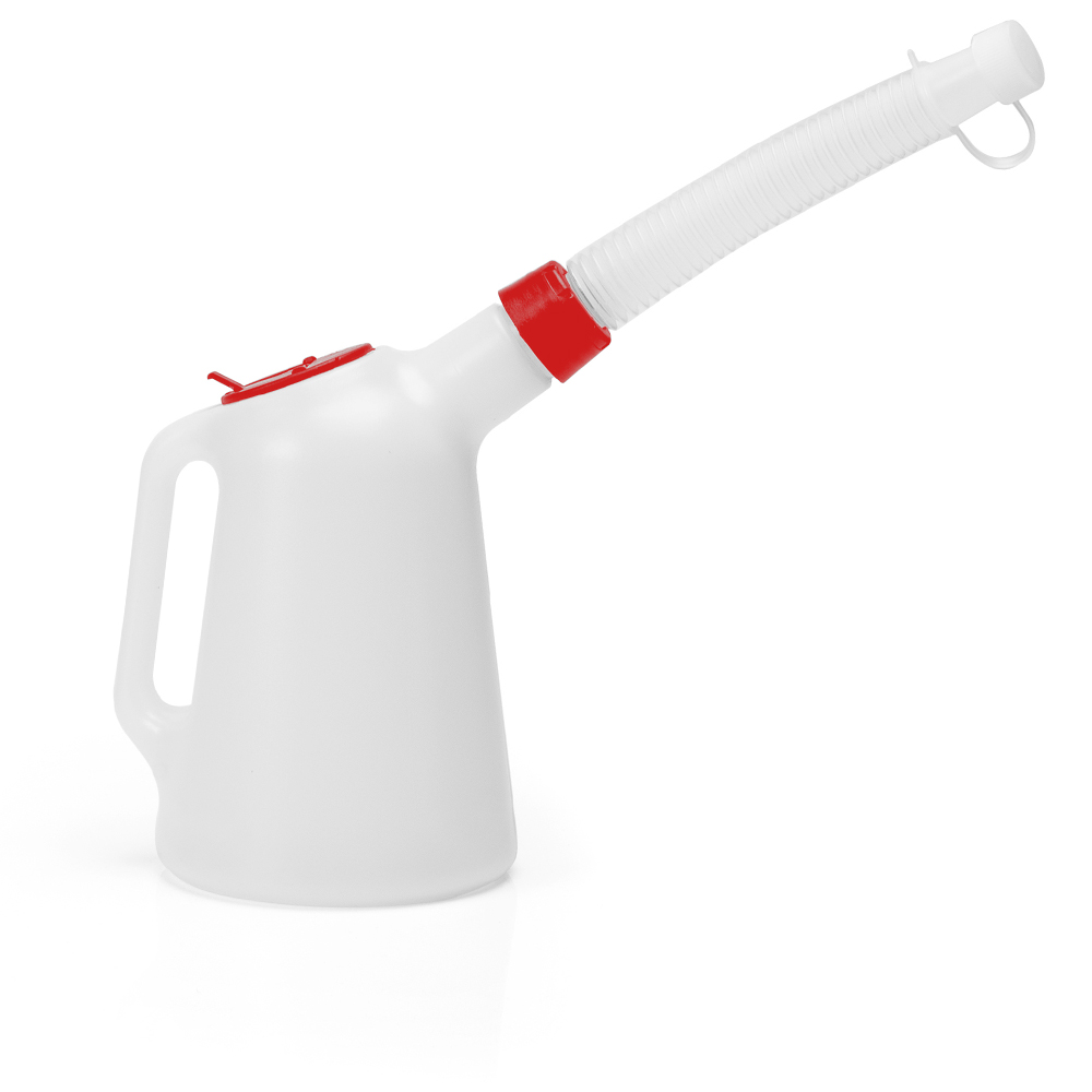 5 Litre Plastic Oil Measuring Jug With Flexi Spout Lids from China